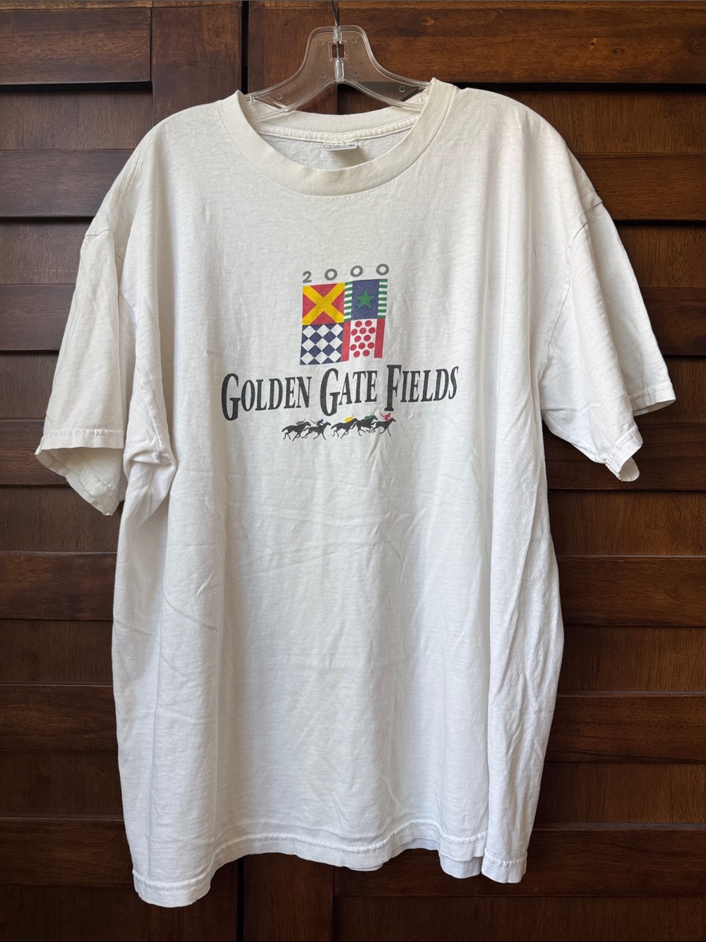 Vintage 2000 Golden Gate Fields White Graphic T-Shirt